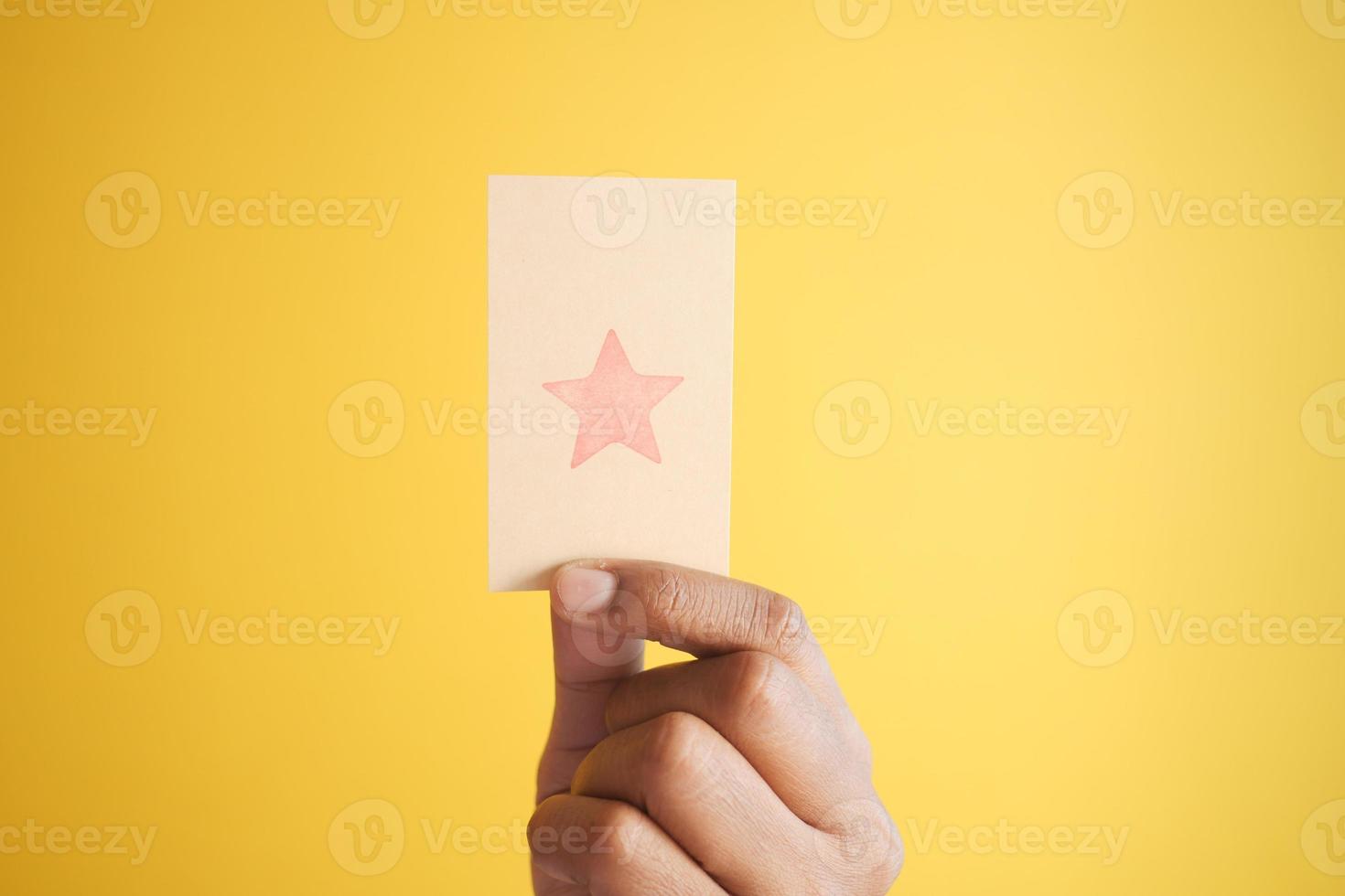 Customer review concept. One Rating stars on a card photo
