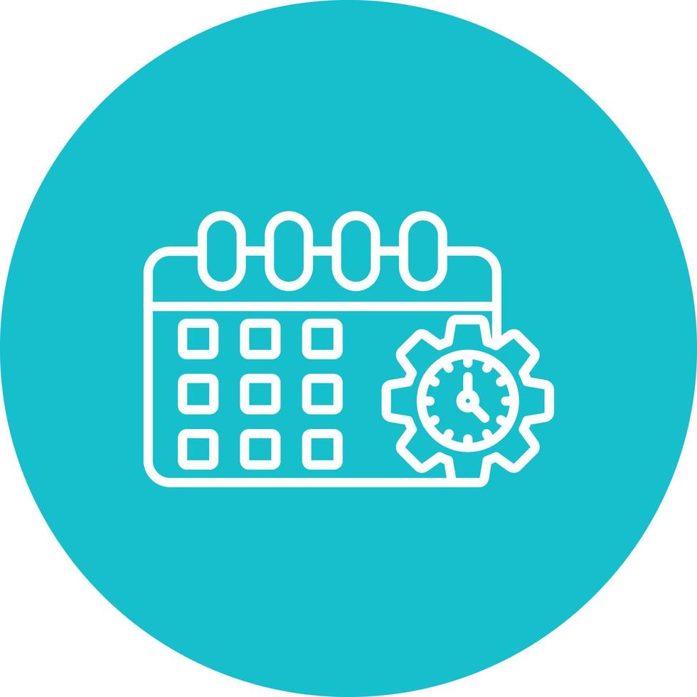 Schedule Procedure Line Circle Background Icon vector