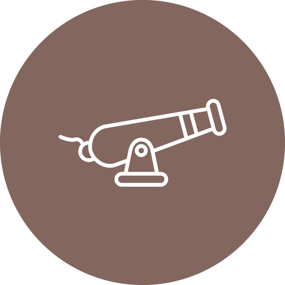 Cannon Line Circle Background Icon vector