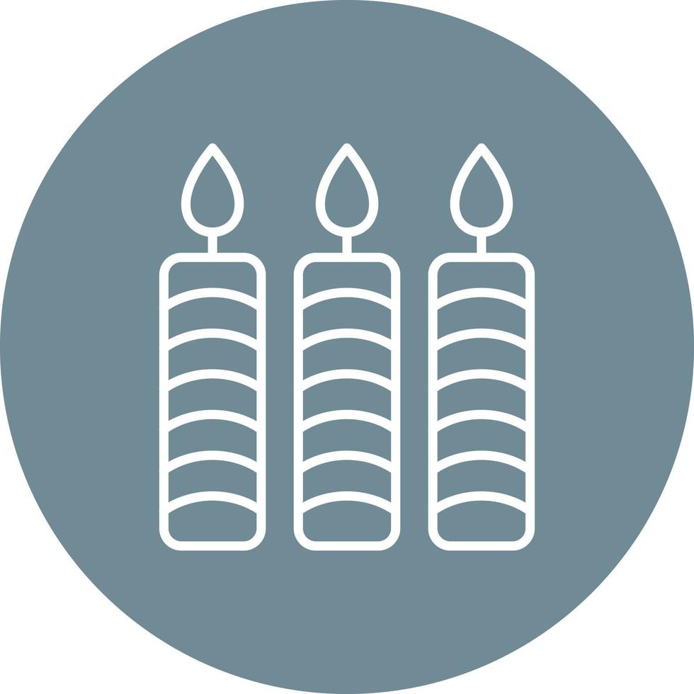 icono de fondo de círculo de línea de velas vector