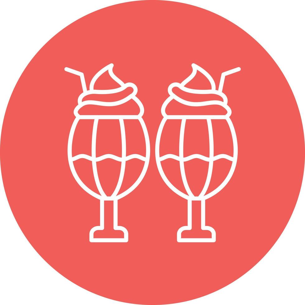 Milkshake Line Circle Background Icon vector