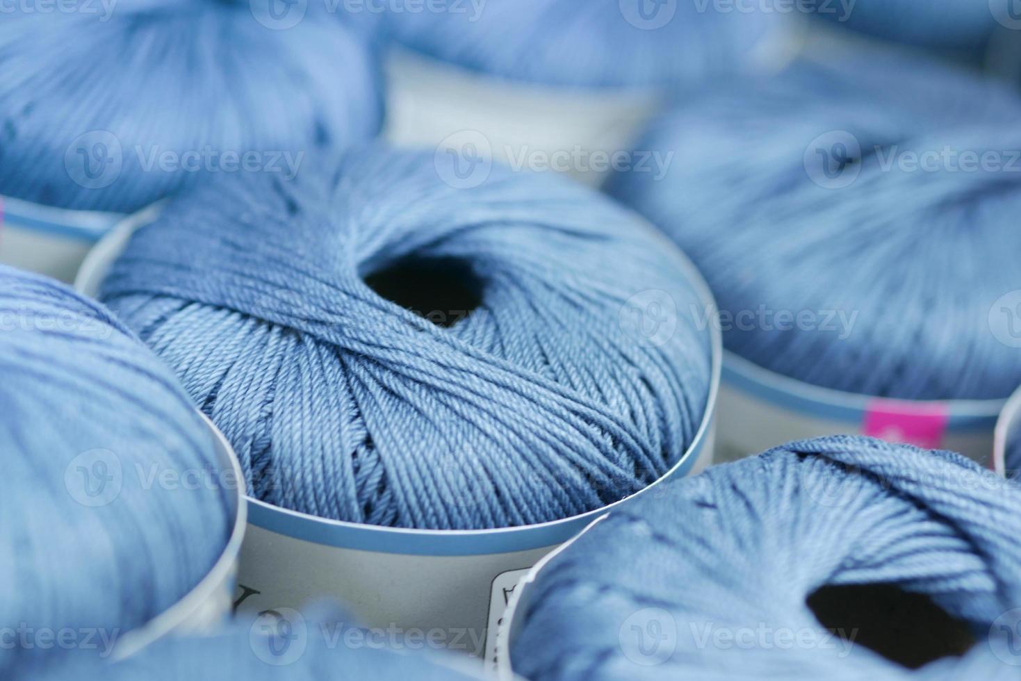 Close-up shot of colorful yarn photo