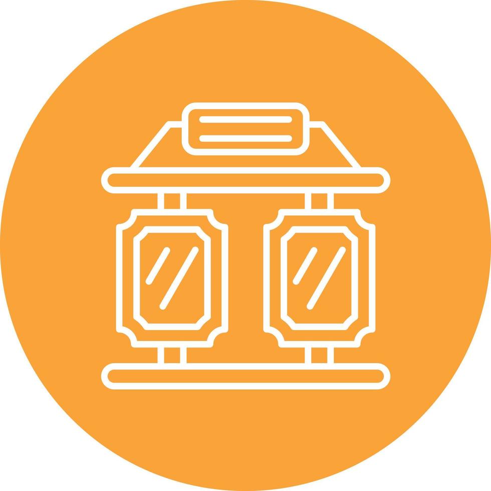 House Of Mirrors Line Circle Background Icon 17626586 Vector Art at