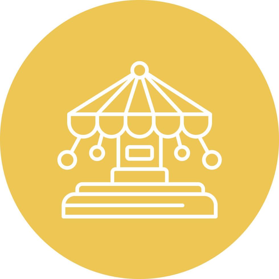 Merry-Go-Round Line Circle Background Icon vector