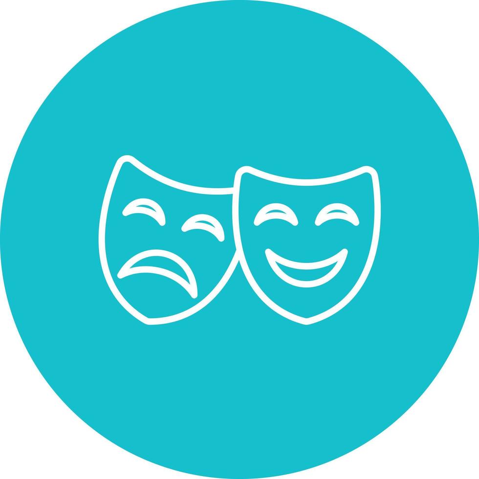 Opera Mask Line Circle Background Icon vector