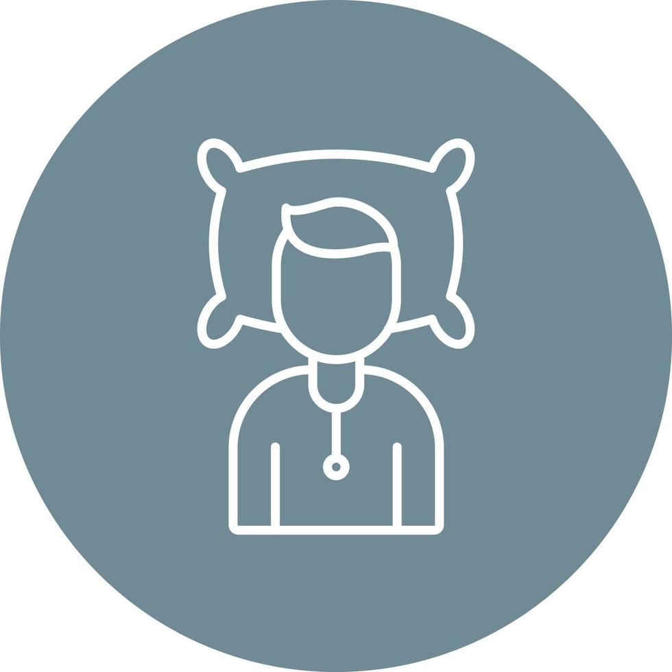 Bedridden Line Circle Background Icon vector