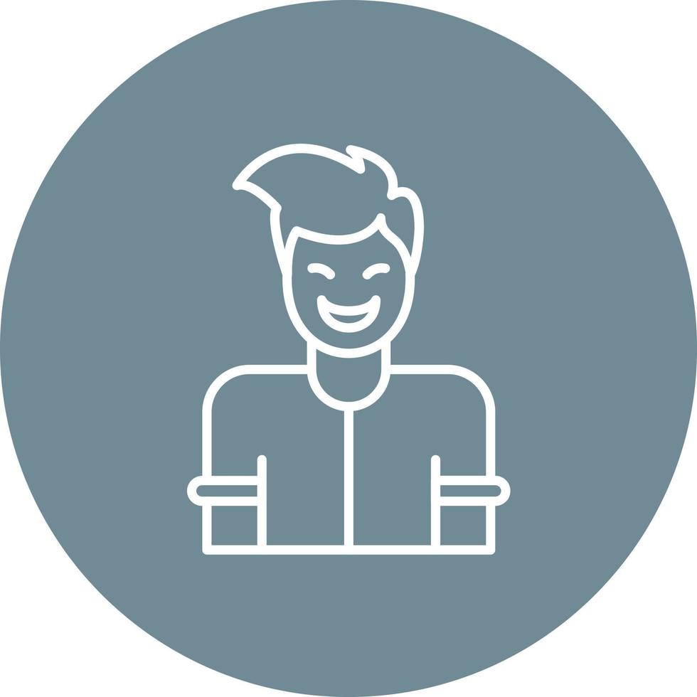 Happy Line Circle Background Icon vector