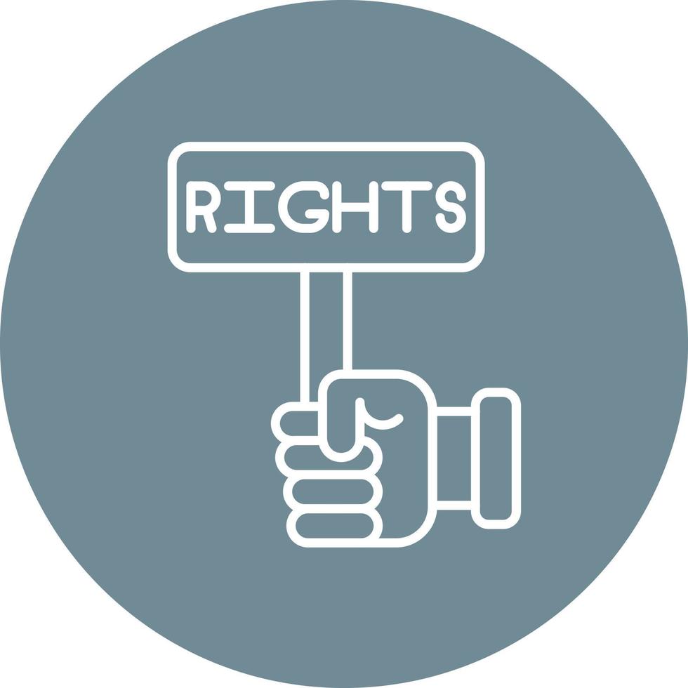 Right To Object Line Circle Background Icon vector