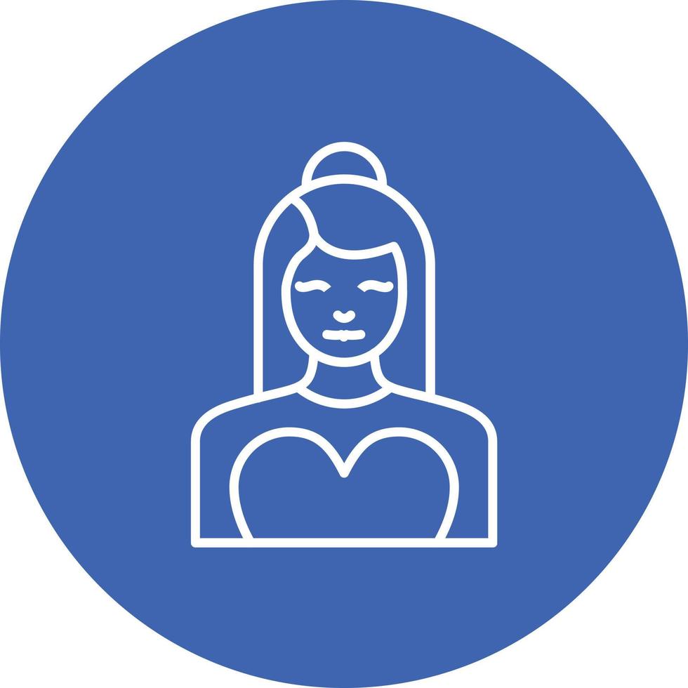 Female Model Line Circle Background Icon vector
