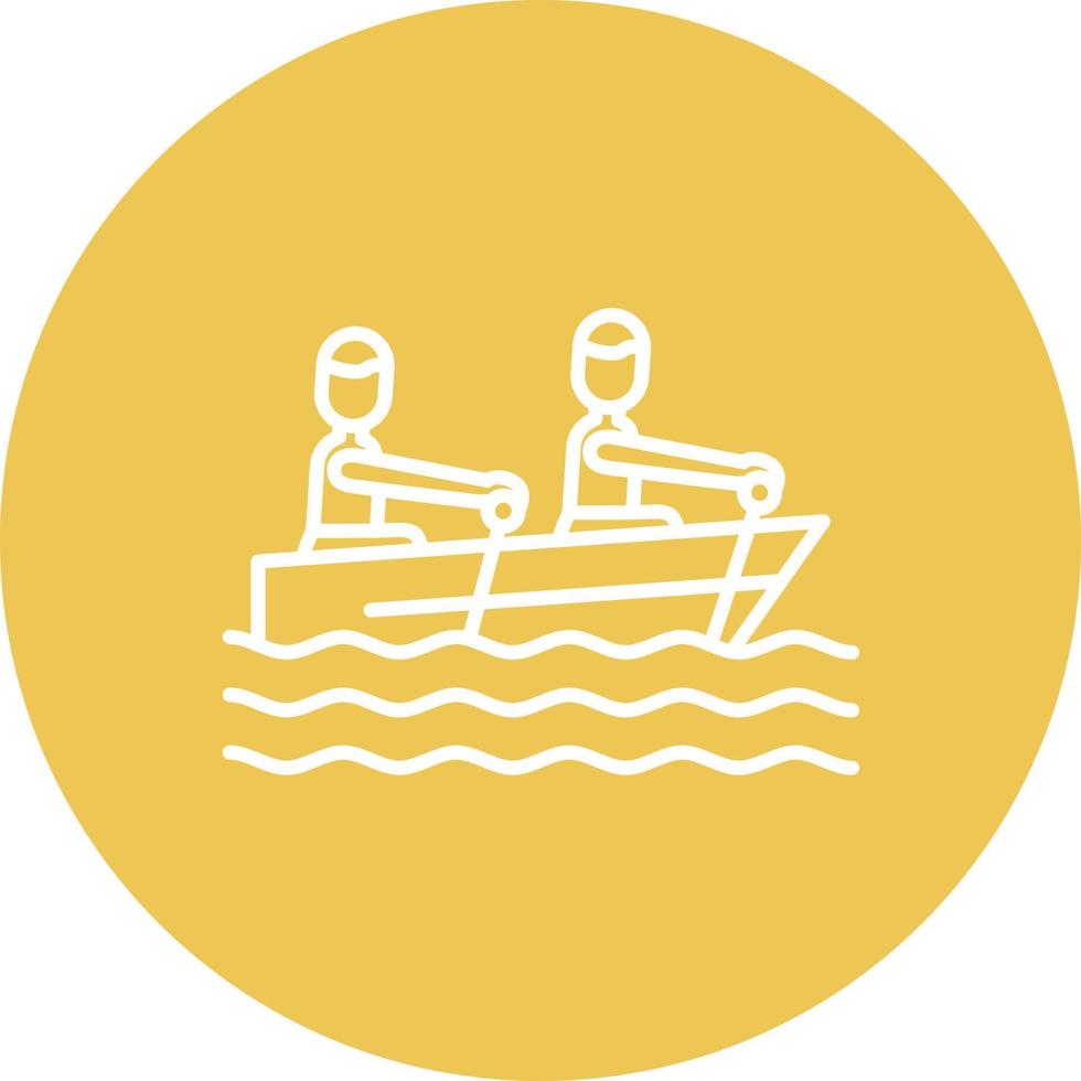 Rowing Line Circle Background Icon vector