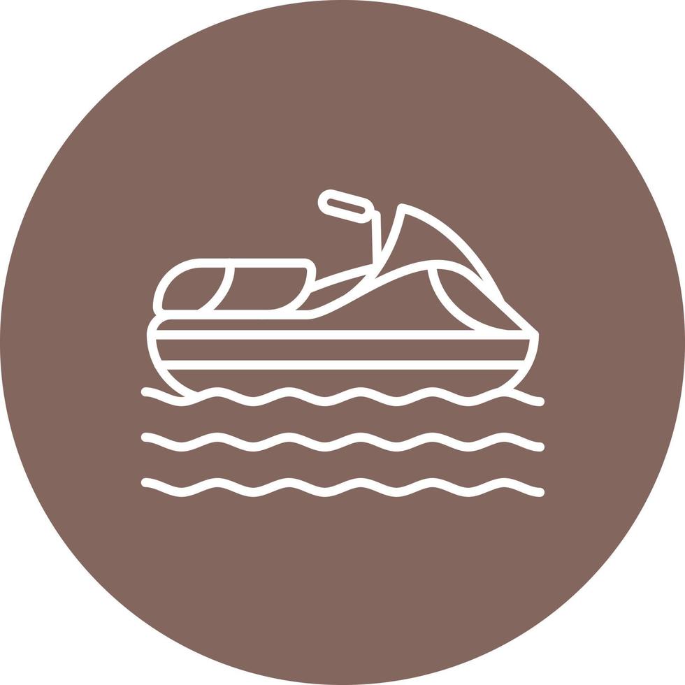 Jet Skiing Line Circle Background Icon vector