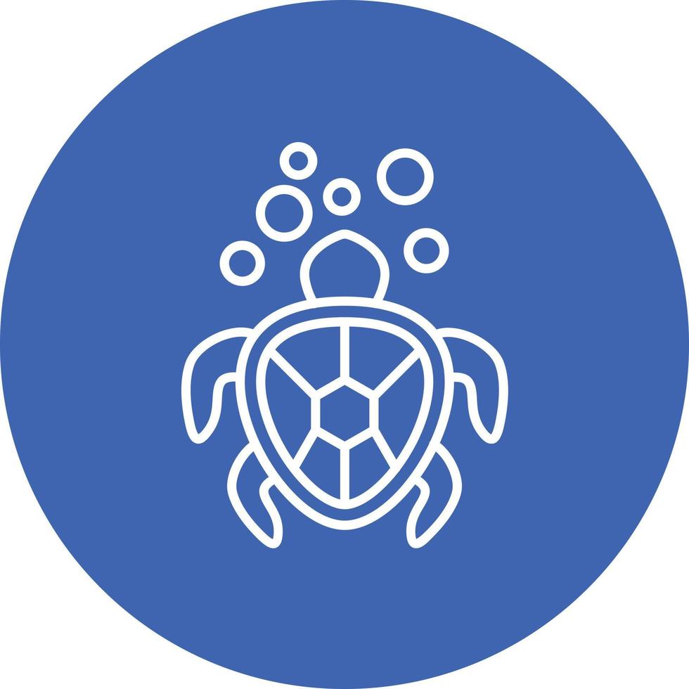 Sea Turtle Line Circle Background Icon vector