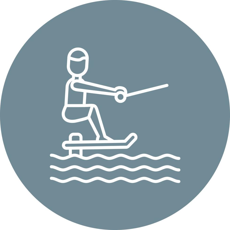 Sit Down Hydrofoiling Line Circle Background Icon vector