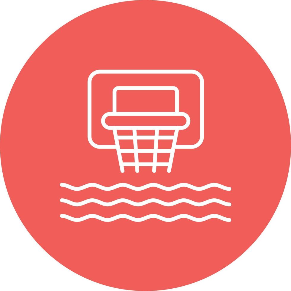 icono de fondo de círculo de línea de baloncesto de agua vector