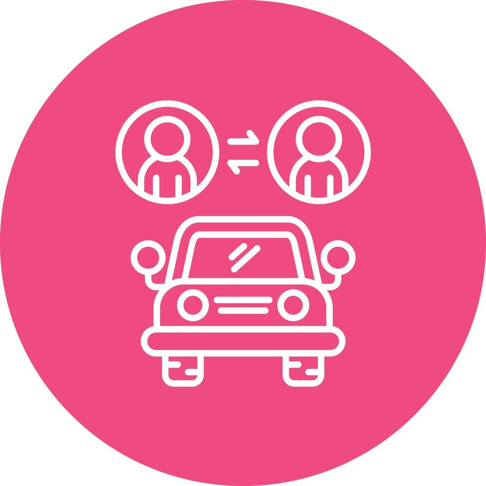 Carpool Line Circle Background Icon vector