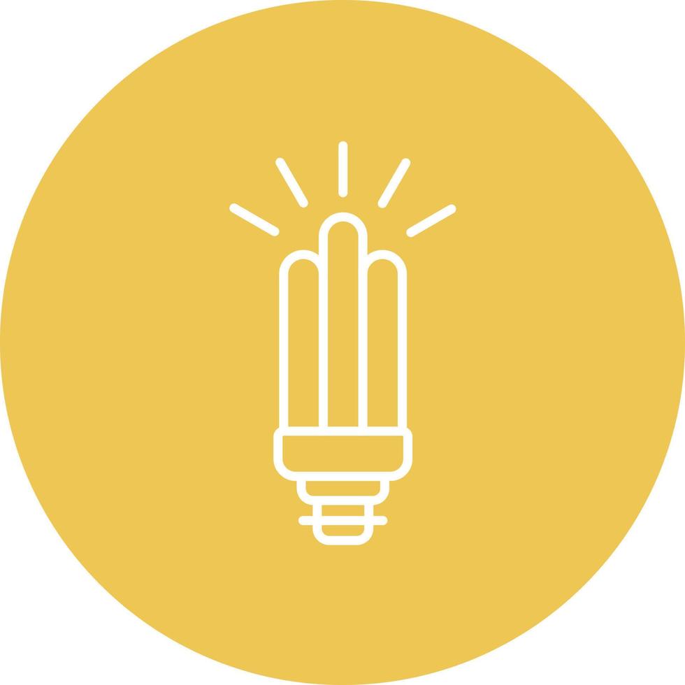 Fluorescent Light Bulb Line Circle Background Icon vector