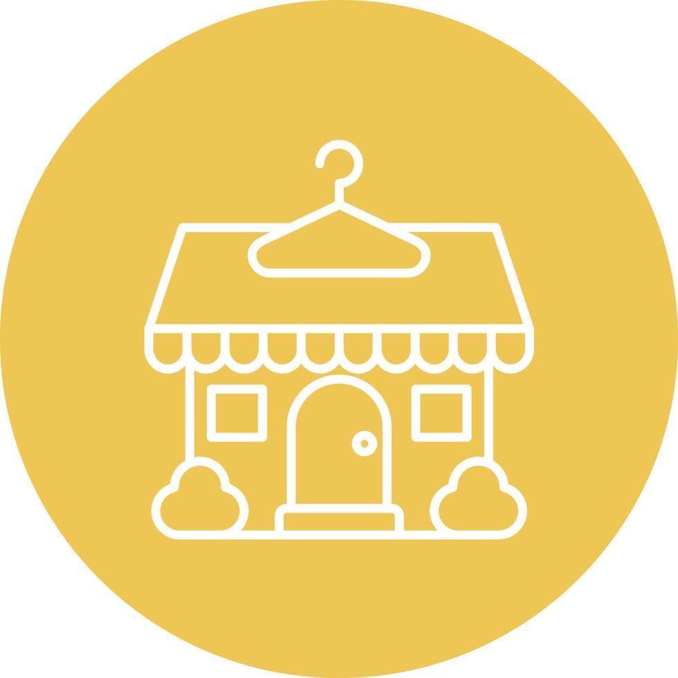 Thrift Store Line Circle Background Icon vector