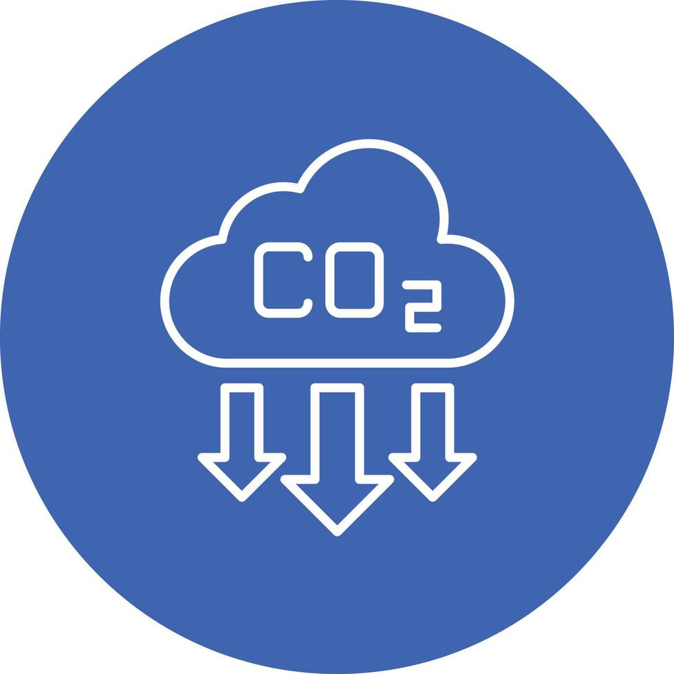 Reduce Co2 Emissions Line Circle Background Icon vector