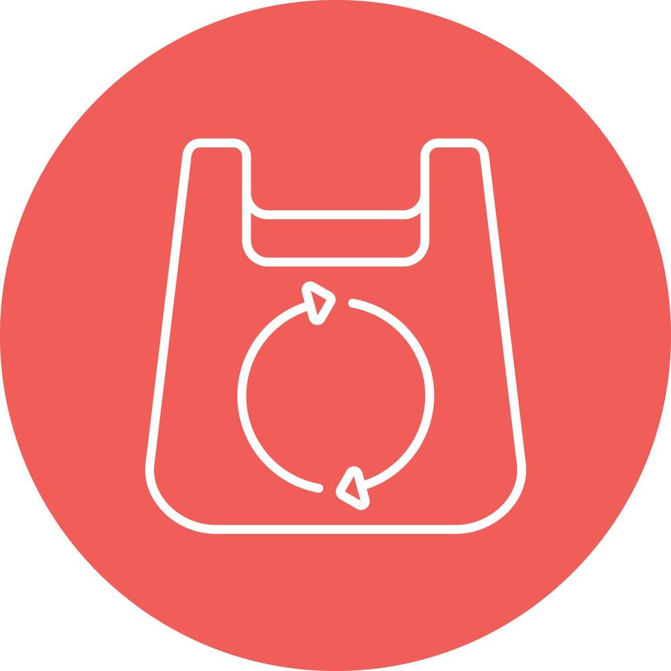 Reusable Grocery Bag Line Circle Background Icon vector
