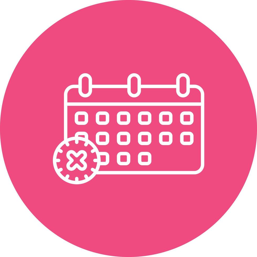 Deadline Line Circle Background Icon vector