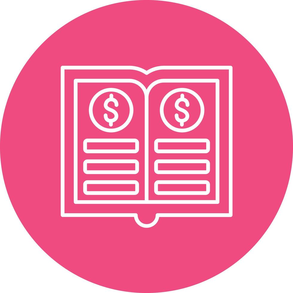 General Ledger Line Circle Background Icon vector