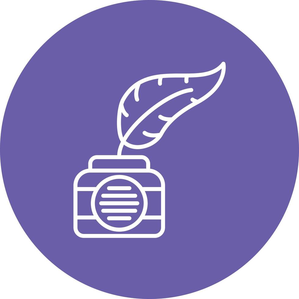 Feather And Ink Line Circle Background Icon vector