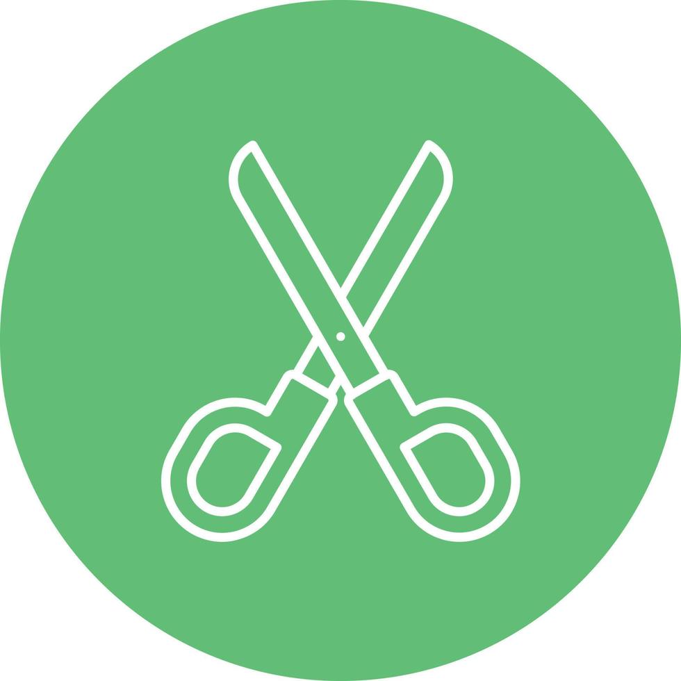 Scissors Line Circle Background Icon vector