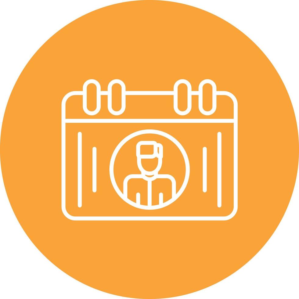Scheduling Interviews Line Circle Background Icon vector