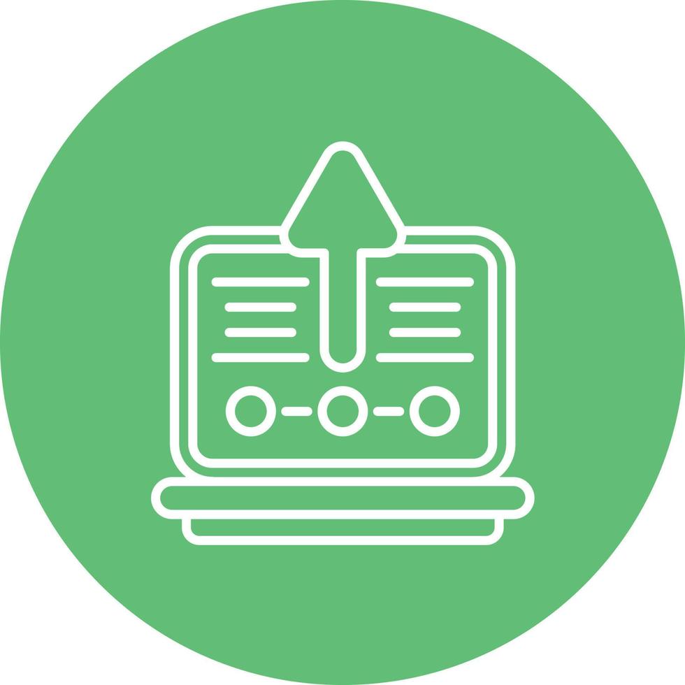 Upgrade Laptop Line Circle Background Icon vector