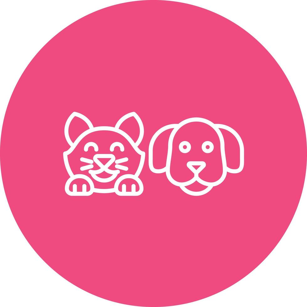 Pets Line Circle Background Icon vector