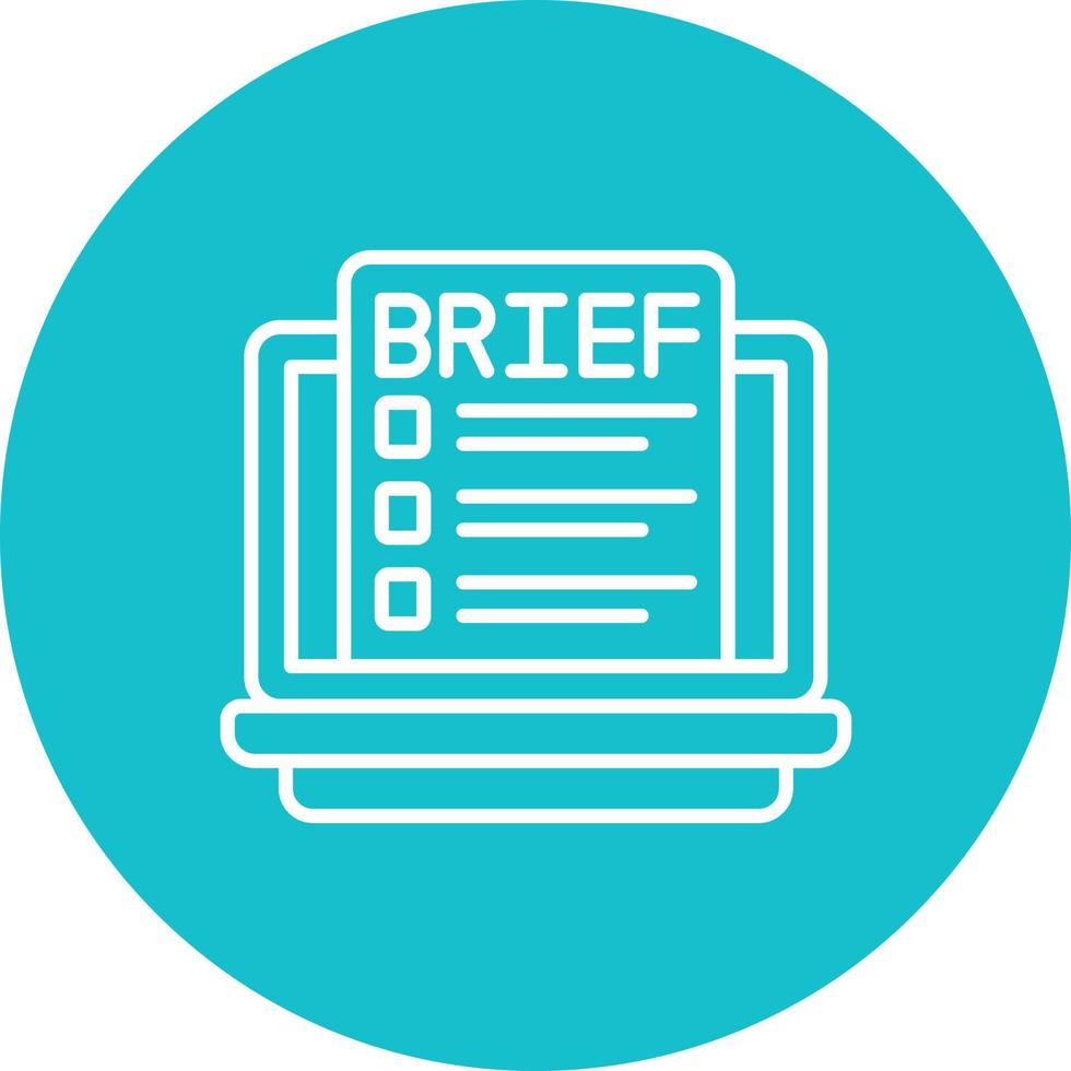 Brief Line Circle Background Icon vector