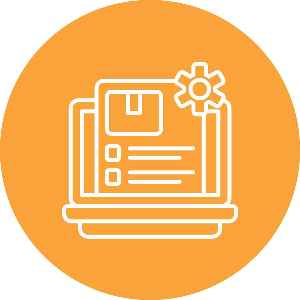 Content Management System Line Circle Background Icon vector