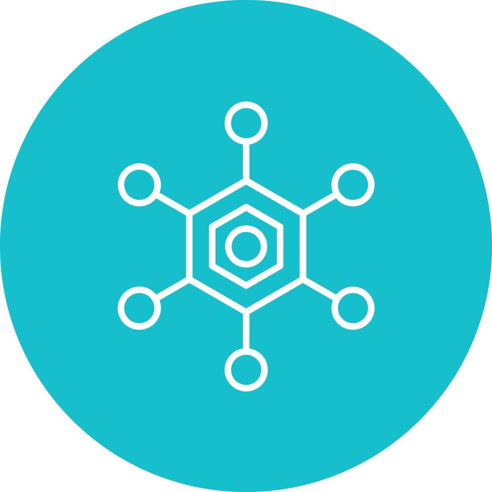 Biomolecular Interactions Line Circle Background Icon vector