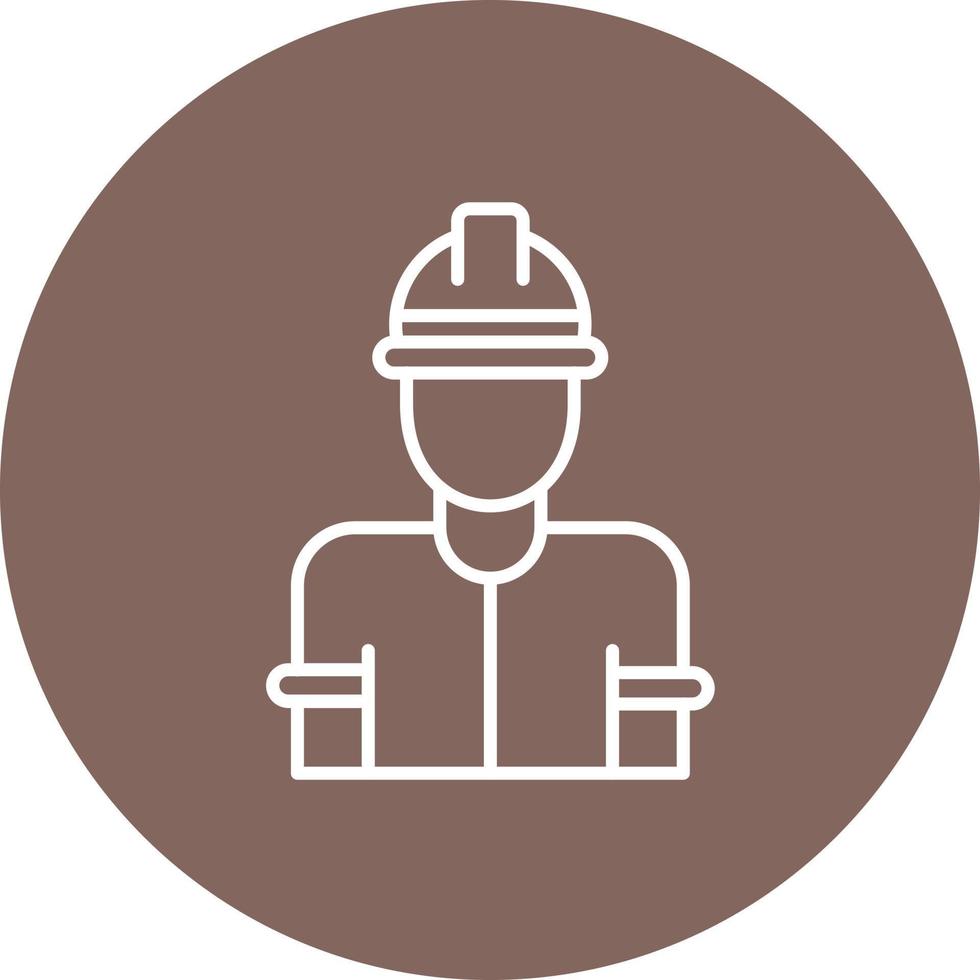 Factory Worker Man Line Circle Background Icon vector