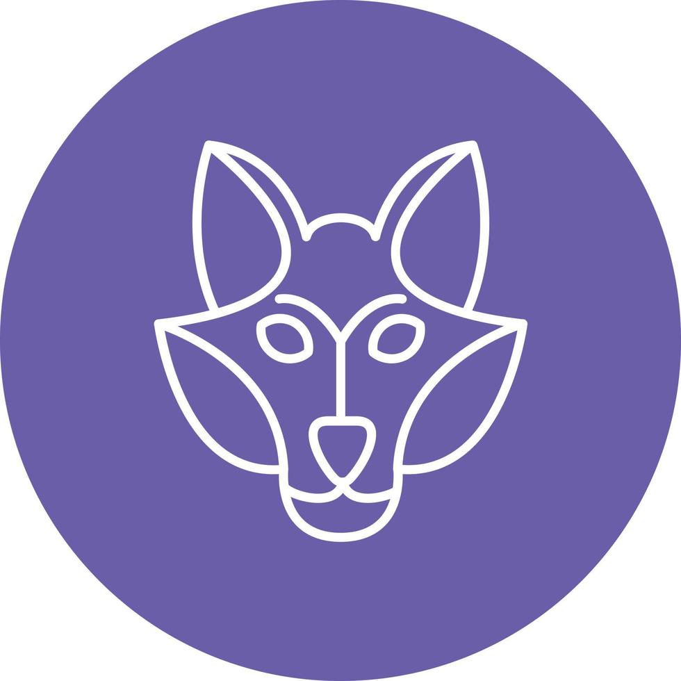 Arctic Fox Line Circle Background Icon vector