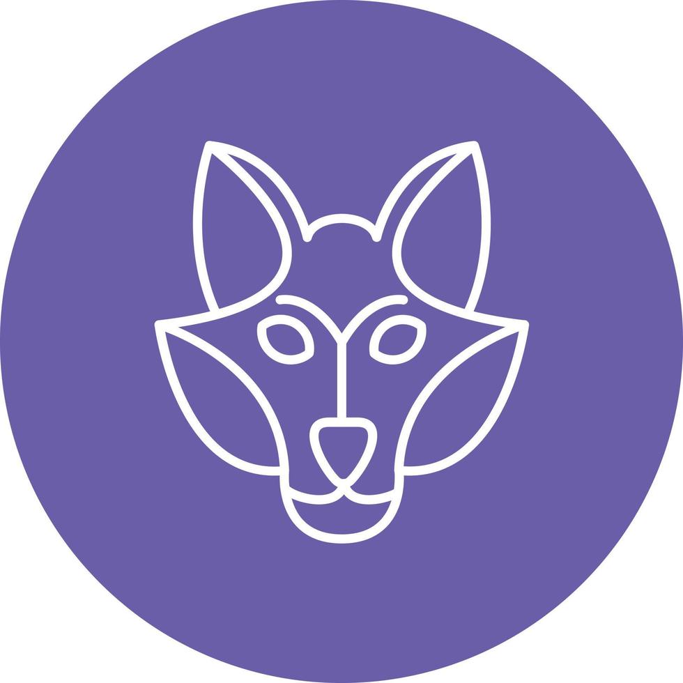 Arctic Fox Line Circle Background Icon vector