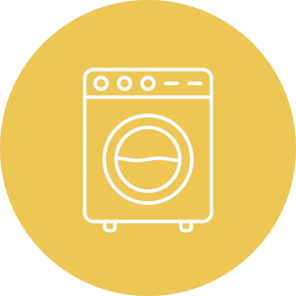 Washing Machine Line Circle Background Icon vector