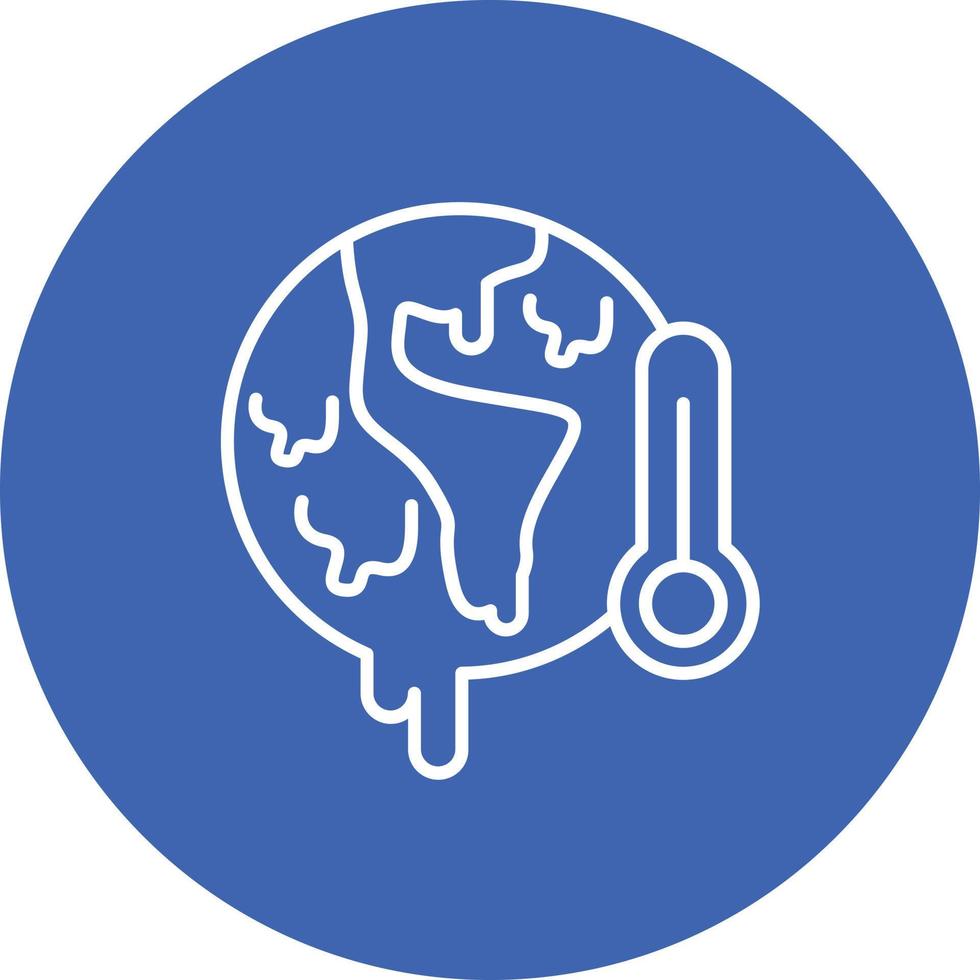 Global Warming Line Circle Background Icon vector