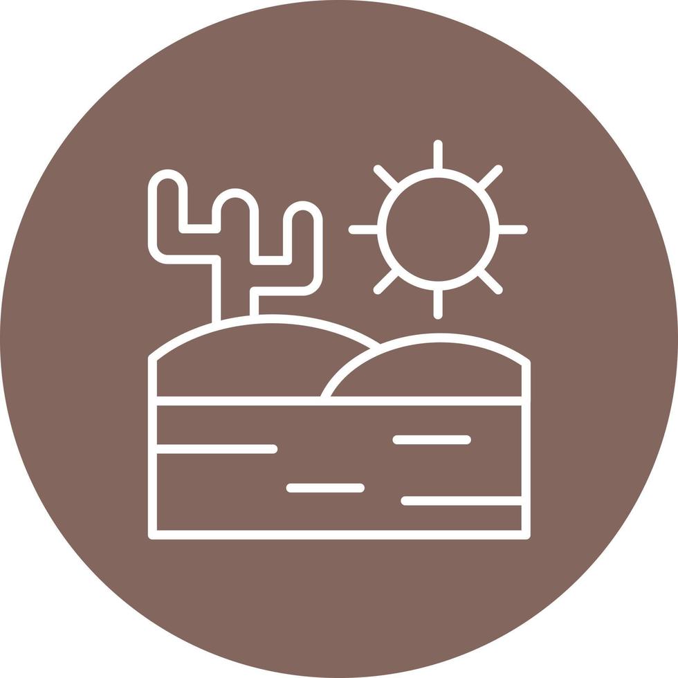 Desert Line Circle Background Icon vector