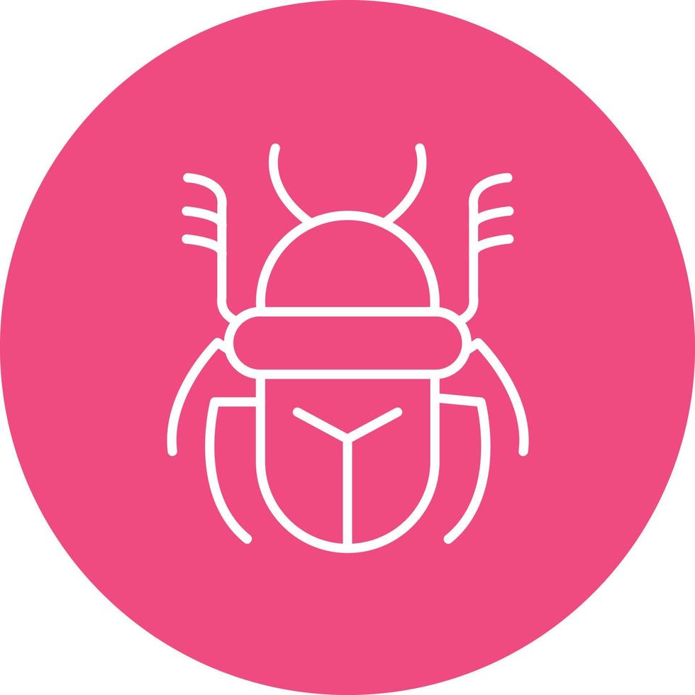 Scarab Line Circle Background Icon vector