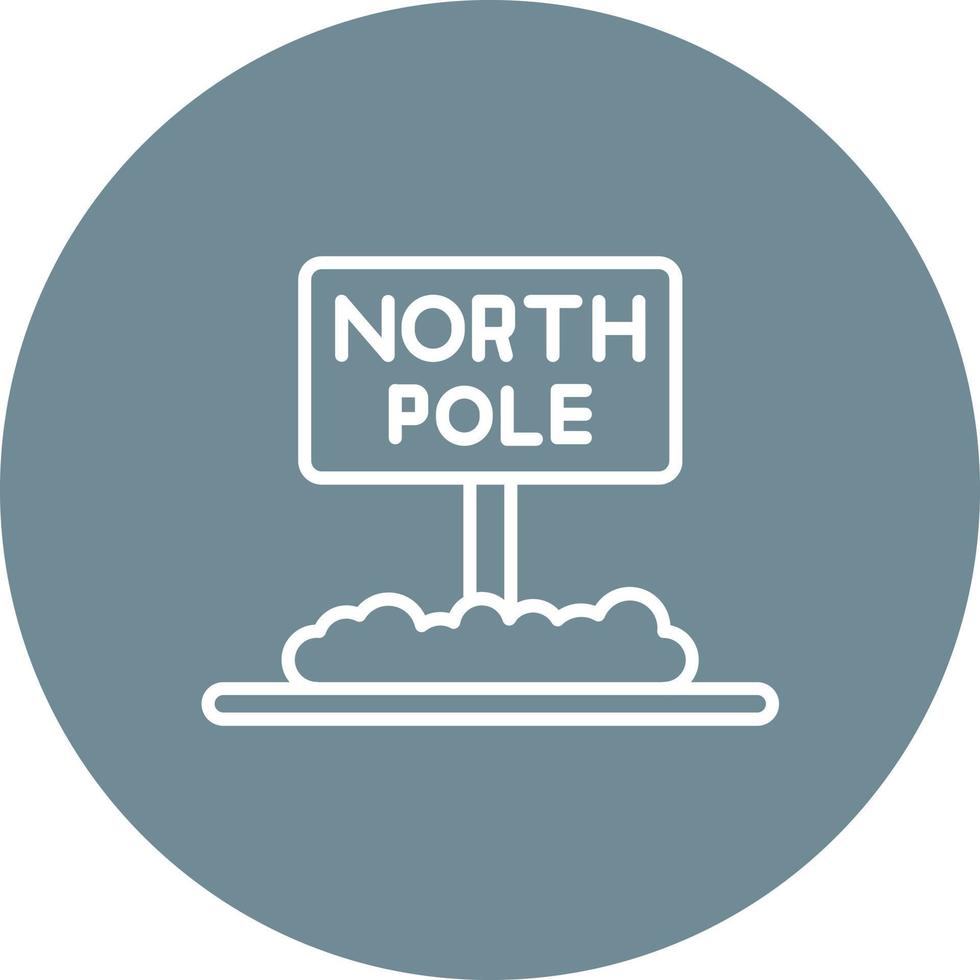 North Pole Line Circle Background Icon vector