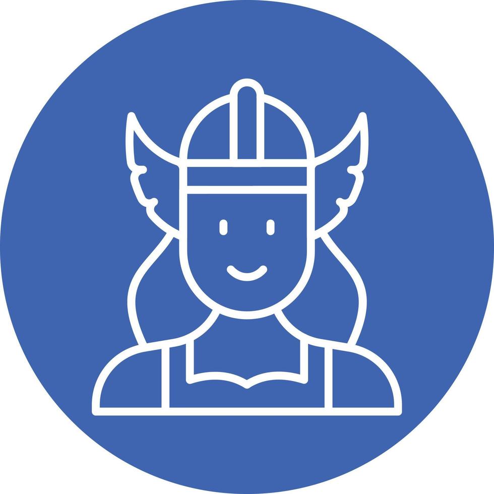 Valkyrie Line Circle Background Icon vector