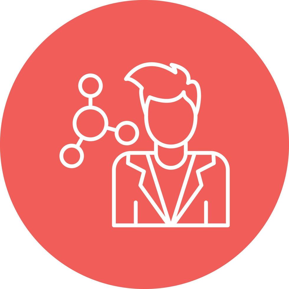 Scientist Male Line Circle Background Icon vector