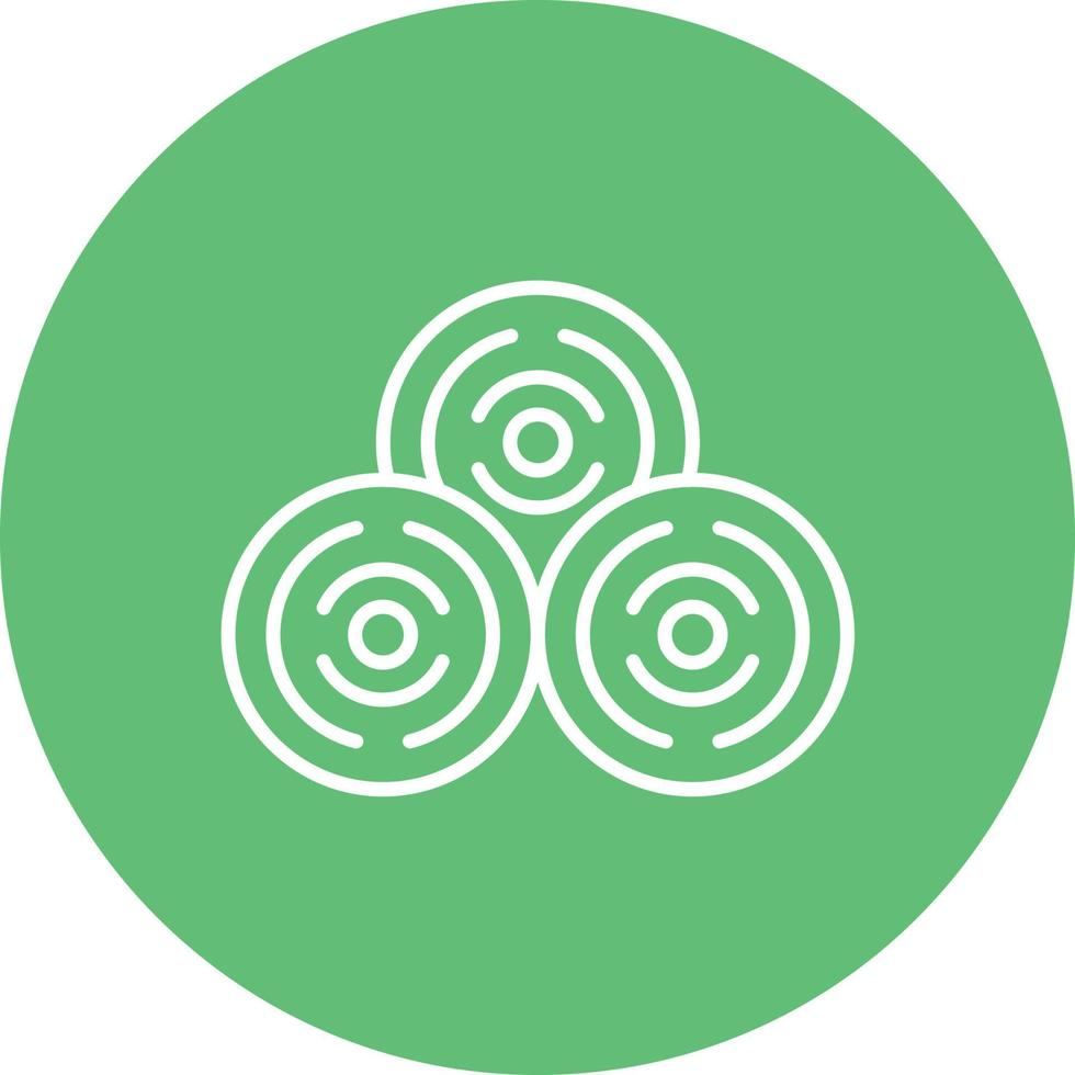 Hay Stack Line Circle Background Icon vector