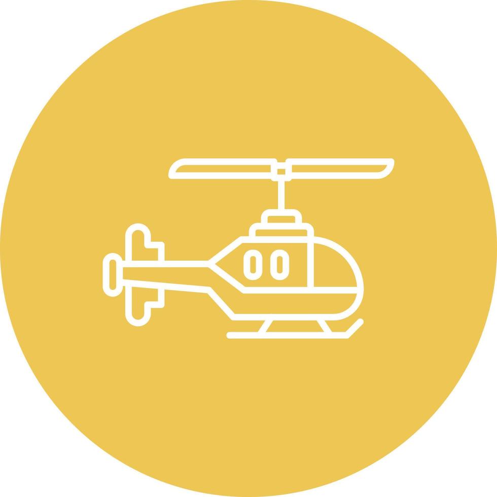 Helicopter Line Circle Background Icon vector