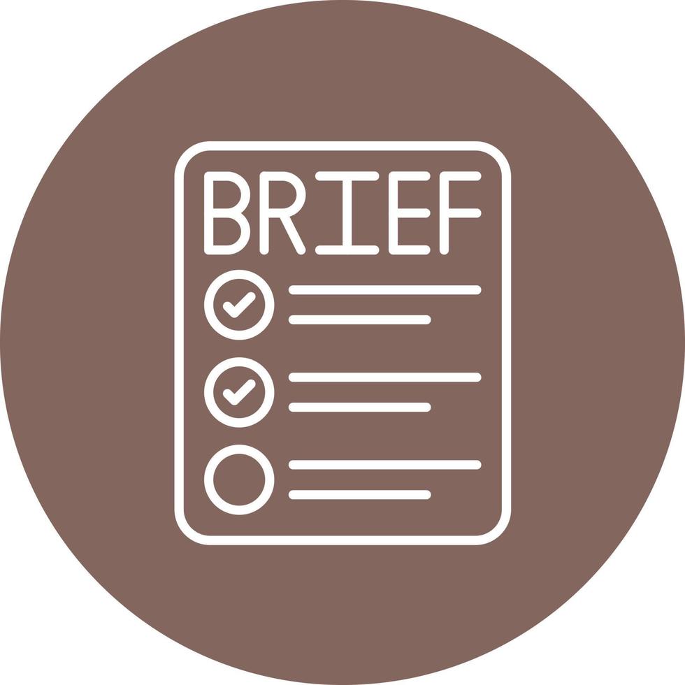 Brief Line Circle Background Icon vector
