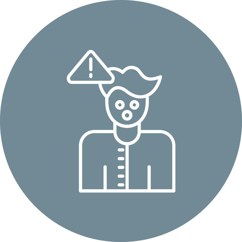Panic Attack Line Circle Background Icon vector