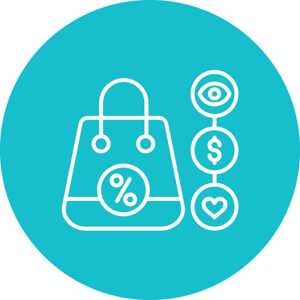 Consumer Behavior Line Circle Background Icon vector