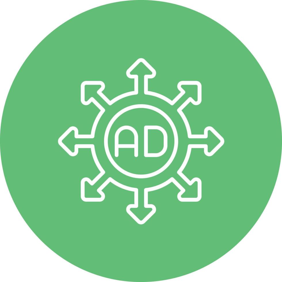 Advertising Submission Line Circle Background Icon vector