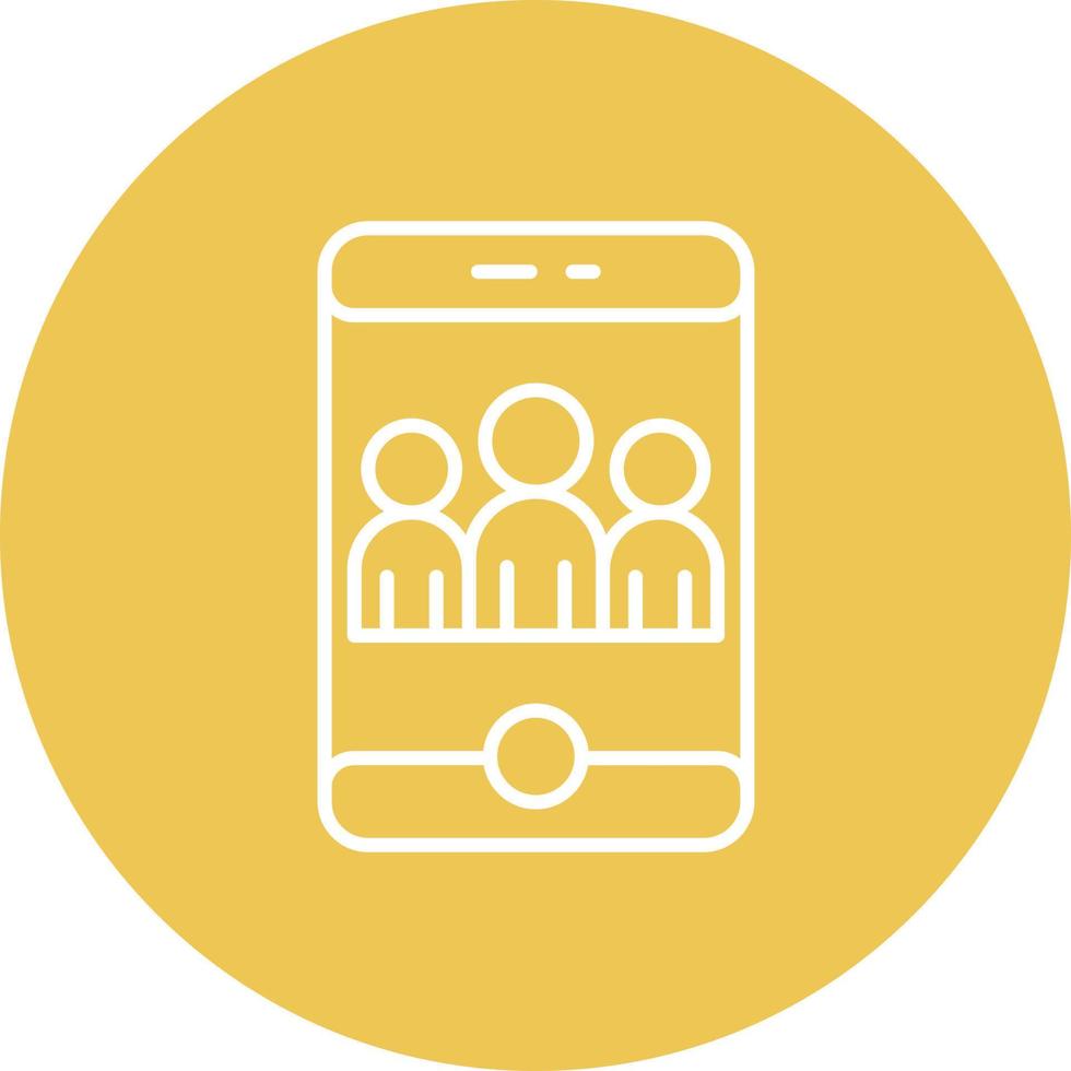 Online Community Line Circle Background Icon vector